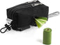 Dog Poop Bag Holder for Leashes - Dog Poop Bag Dispenser and Treat Holder with 2 Waterproof Pouches for Pet Waste Bags and Walking Accessories + 1 Free Roll - Leashrr 2.0 (Black)
