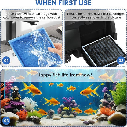 12 Pack Aquarium Filter Cartridges Designed for Maruneland Penguin Power Filter, Compatible with Marineland Penguin Power Filters 200/350, for Tech EZ-Change #3