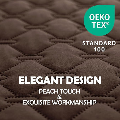 gogobunny 100% Double-Sided Waterproof Dog Bed Cover Pet Blanket Sofa Couch Furniture Protector for Puppy Large Dog Cat, Reversible (32x53 Inch (Pack of 1), Dark Chocolate/Light Chocolate)