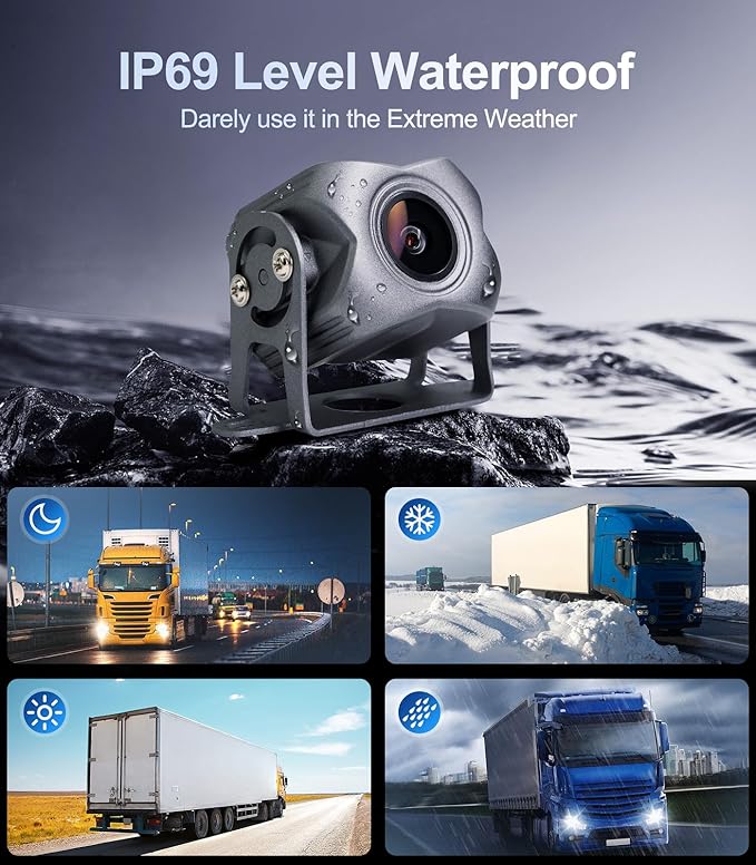 6-Channel Dash Cam 1080P Backup Camera System with 10.33 Inch Touch Parking Monitor,DVR Recording Back Up Camera for RV/Truck/Trailer/Van/SUV/Cars,Wireless Carplay/Android Auto/WiFi/Bluetooth/FM Radio