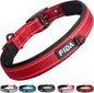 Fida Heavy Duty Dog Collar, Ultra Comfortable Soft Neoprene Padded, Adjustable Reflective Nylon Pet Collar with Durable Metal Belt Buckle for Medium Breeds (M, Red)