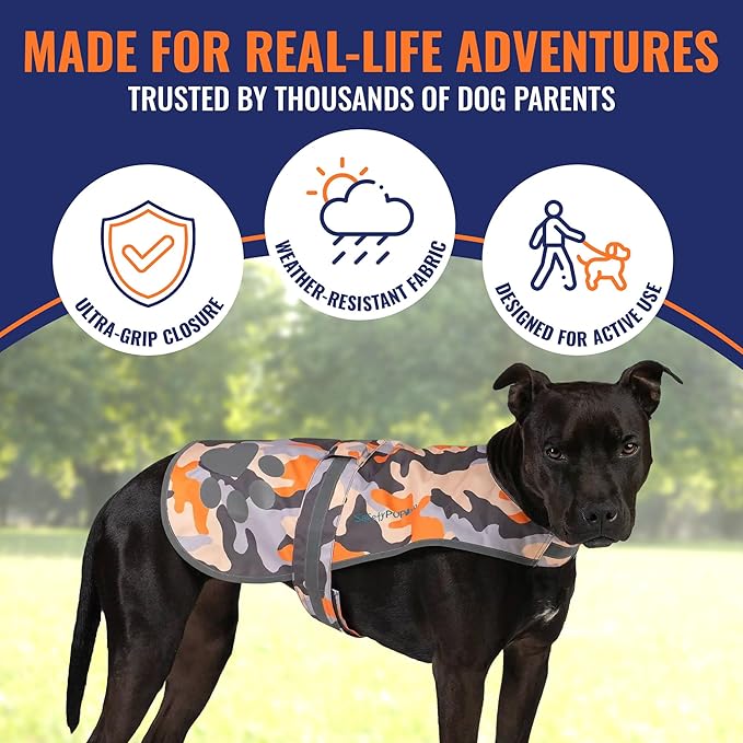 Dog Reflective Vest – Hi-Vis Fluorescent Visibility That Helps to Safeguard Your Pet On/Off Leash in Urban & Rural Areas (Camo, Small)