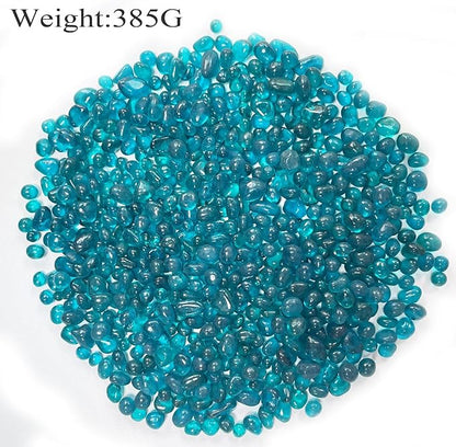 Glass Stones, 0.85LB/385g Aquarium Gravel Rocks, Blue Green Pebbles for Fish Tank, Sea Glass for Vase Filler Craft
