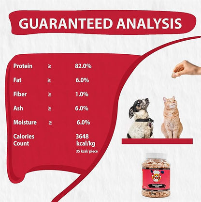 Freeze-Dried Tuna Treats for Cats & Dogs – 100% Wild Caught, Single Ingredient, High-Protein, Healthy Snack – No Additives or Preservatives – 3.5oz - Inspected & Tested in USA