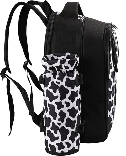 apollo walker Picnic Backpack Bag for 2 Person with Cooler Compartment, Detachable Bottle/Wine Holder, Fleece Blanket, Plates and Cutlery Set (2 Person, Black)