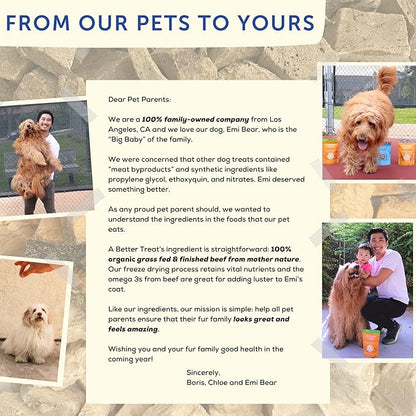 A Better Treat – Organic, Freeze Dried, Single Ingredient, 100% Grass Fed & Finished, Pasture Raised Beef Liver Dog Treats, Cat Treats | Natural Healthy | High Protein, Diabetic Friendly | Made in USA