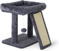17.7-inch Small Cat Tree Tower with Scratching Post for Indoor Cats,Grey