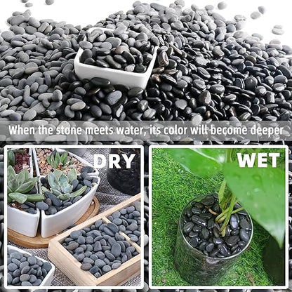 2.4lb River Rocks Pebbles for Plants & Succulents, Decorative Outdoor Landscaping & Aquarium Garden Rocks