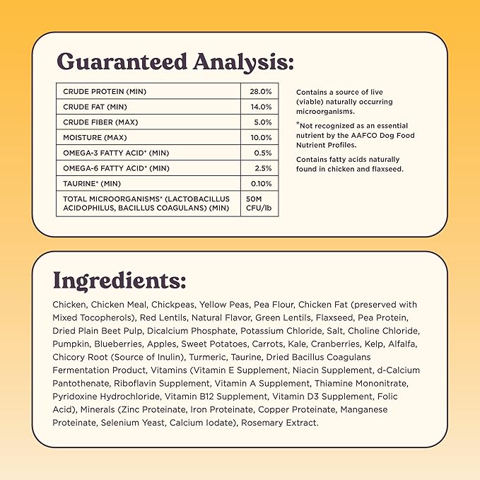 Golden Probiotic Dog Food Dry, Chicken, 4lb Bag, Allergy and Gut-Friendly Adult Kibble for Digestive Health with Cage-Free Chicken, 20 Plant Based Superfoods, Beef and Grain Free