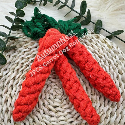 3PCS Orange Woven Pet Chew Set, Puppy Teething Chews, Dog Chew Treats, Cat Teething Playset, Safe Braided Chews for Pets, Durable & Interactive