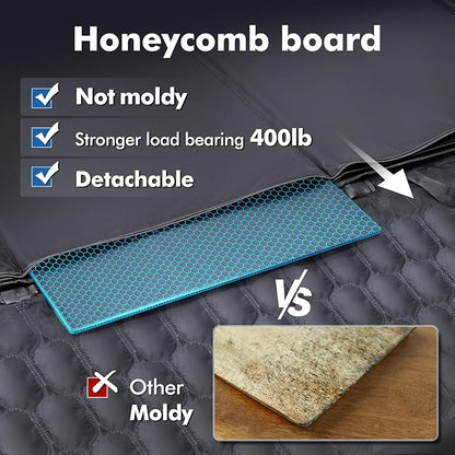 3-in-1 Convertible Dog Car Seat Extender & Booster Seat – 400lb Capacity, Waterproof 600D Oxford with Hard Bottom, Scratch-Proof Hammock for Cars & SUVs