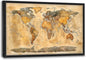 Extra Large World Map Framed Wall Art for Living Room,Oversized Vintage Map of The World Pictures Wall Decor,Canvas Print Painting Modern Artwork Bedroom Office Bathroom 36L" x 24W"