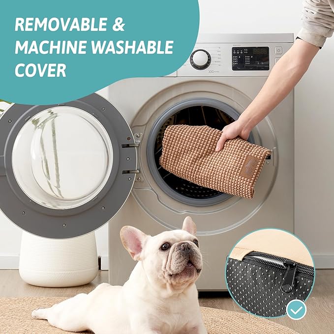 Extra Wide Dog Stairs with Tunnel, Detachable Large Pet Step for Small Medium Dog, Puppy or Cat, Ramp for High Bed, Couch, Sofa or Car, Stable, 19.7x33x22.4 inch, 5 Step, Light Brown