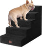 EHEYCIGA Dog Stairs for High Bed 22.5" H, 5-Step Dog Steps for Bed, Pet Steps for Small Dogs and Cats, Non-Slip Balanced Pet Ramp Indoor, Black