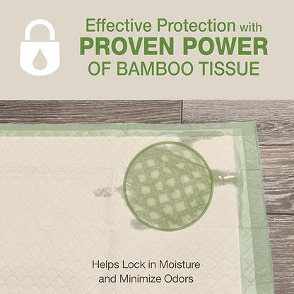 Four Paws Wee-Wee Superior Performance Bamboo Pee Pads for Dogs, Earth Friendly Dog & Puppy Potty Training Pads, Crate Liners, Housebreaking Supplies, 22" x 23" (100 Count)