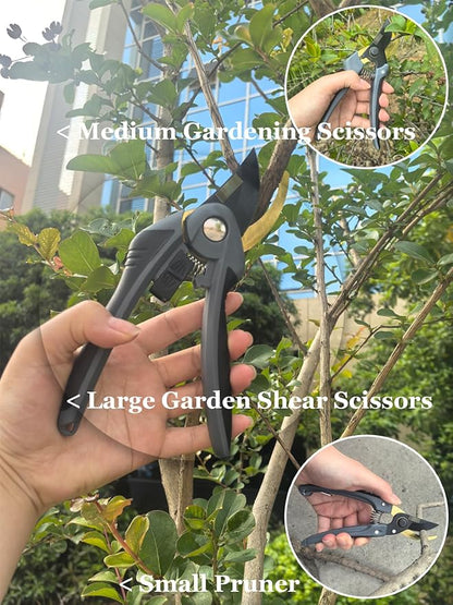 4 Piece Gardening Scissors Folding Saw and Pruner Set Sharp Hand Garden Clippers Set with Folding Pruner Saw