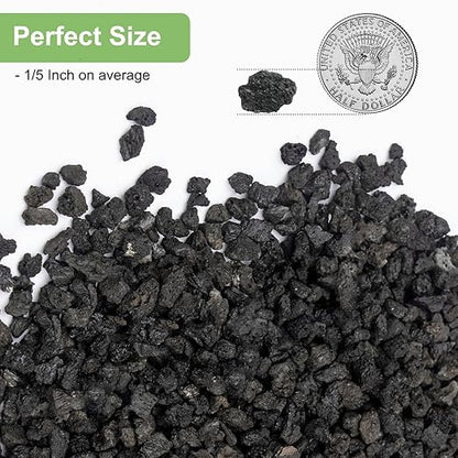 5 lbs Pebbles for Indoor Plants, Succulent, Cactus, 1/5 Inch Small Lava Rock for Plants Drainage, Natural Horticultural Volcanic Rock, Top-Dressing