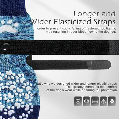 EXPAWLORER Anti Slip Dog Socks to Prevent Licking Paws, Dog Shoes for Hot Pavement, Dog Booties for Small Medium Large Senior Dogs, Traction Control Boots & Paw Protectors for Hardwood Floors