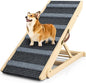 Dog Ramp for Bed, 6 Adjustable Height from 13.8" to 25.6", Folding Portable Wooden Pet Ramp for Small Dogs - Non-Slip High Traction Dog Ramp for High Bed Couch and Car Up to 200lbs