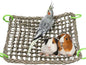 16 x 12 Inches Bird Seagrass Mat, Natural Seagrass Woven Net, Bird Hammock Mat with Hooks, Bird Cage Accessories, Climbing Rope Ladder Chew Toys for Cockatiel Hamster Guinea Pig Rats Hamster Parakeet
