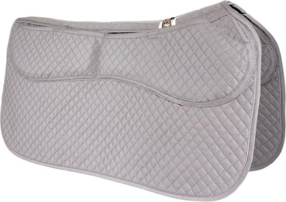 ECP Equine Comfort Products Thermoregulating Western Saddle Pad, Machine Washable Contoured Fit, Water Absorbing, Therapeutic, Shock Absorbing with Adjustable Memory Foam Shims