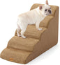 Gardner Pet Dog Stairs for Small Dogs 22.8" H, 5-Step Brown Curved Pet Stairs, Dog Steps for High Bed, Couch (24-30 in) with Durable Non-Slip Waterproof Fabric Cover and CertiPUR-US Certified Foam