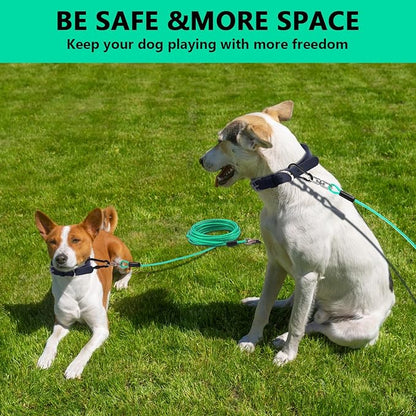 Dog Tie Out Cable 10FT-500Lbs,Heavy Duty Dog Leads&Tether for Yard with Swivel Hook,Small Large Dogs Leash Line for Outside,Rust Chew Proof Dogs Run Cable for Outdoor Camping (Green Cyan, 10FT)