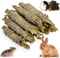 Fhiny 12 PCS Rabbit Chew Sticks, Natural Papaya Wood Seagrass Guinea Pig Chew Toys for Teeth Small Animal Molar Sticks Snacks for Bunny Guinea Pig Chinchilla Ferret Hamster Gerbil Dental Care