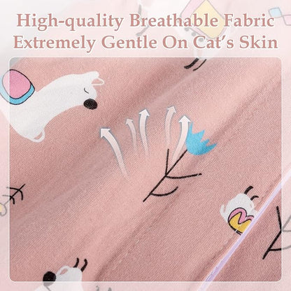 ANWA Cat Recovery Suit - Breathable Cat Onesie for Cats After Surgery Female, Kitten Surgery Recovery Suit Female Abdominal Wounds