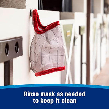 Farnam SuperMask II Fly Mask Without Ears for Smaller Horses or Arabian Horses,Full Face Coverage & Eye Protection from Insect Pests, Structured Classic Mesh with Plush Trim,Small Horse/Arabian Size