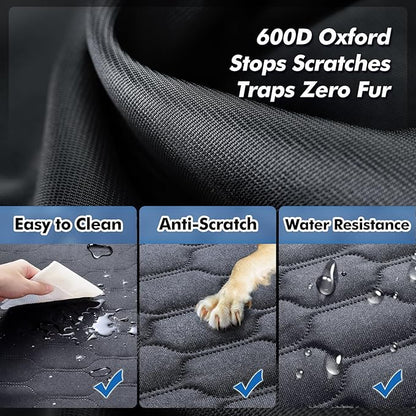 3-in-1 Convertible Dog Car Seat Extender & Booster Seat – 400lb Capacity, Waterproof 600D Oxford with Hard Bottom, Scratch-Proof Hammock for Cars & SUVs