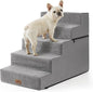 Dog Stairs for Small Dogs, 5 Tier Removable Wider Pet Stairs for Couch and Bed, 23.6" H Non-Slip Dog Steps for Puppies and Old Cats with Support Board, 29.5x19.7x23.6 inch, Grey