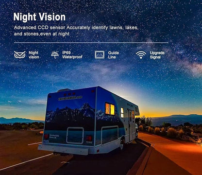 1080P FHD Digital Wireless Backup Camera System Kit for RV/Truck/Trailer/Van/Bus,Night Vision,7inch HD LCD Monitor,IP69 Waterproof Rear View Camera No Interference Record-HW02-M