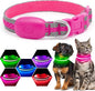 Flashseen LED Cat Collar,Light Up Dog Collar Rechargeable, Dog Lights for Night Walking, Comfortable Soft Mesh Pet Collar Adjustable for Cats Puppy and Small Dogs(Pink, XS)