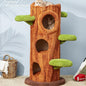 47.2'' Natural Wooden Cat Tree, Modern Cat Condo for Indoor Kitten, Multi-Level Cat Tower with Cat Perch and Scratching Pad for Multi-Cat Families