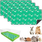4 Pack Guinea Pig Bedding - Washable Guinea Pig Liners for Midwest Cage, Waterproof Reusable Pee Pads Super Absorbent Mats for Small Animals Pet Rabbit Bunny Hamster Rat (Green, 48 x 24 Inch)