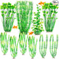 10 Pcs Large Aquarium Artificial Plants Decorations, Tall Plastic Fish Tank Plant Decorations for Household and Office Aquarium (Green)