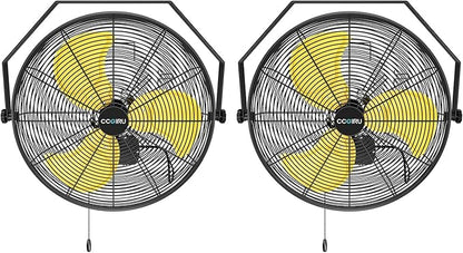 5400 CFM 20" Outdoor Wall Mount Fans with 2 Pack, High Velocity 3-Speed Waterproof Professional Outdoor Fan, Heavy Duty Industrial Wall Fan for Patio, Commercial, Gazebo, and Garage, UL Listed