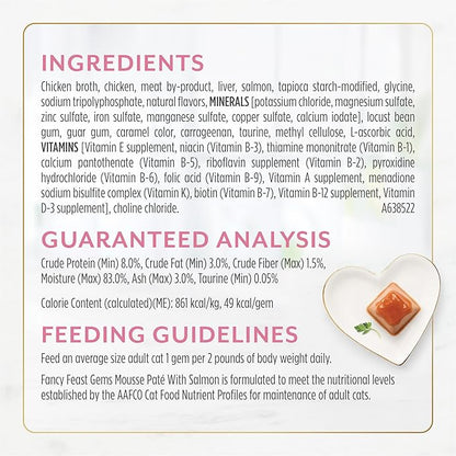 Fancy Feast Gems Pate Cat Food Mousse With Salmon and a Halo of Savory Gravy Cat Food - (Pack of 8) 4 oz. Boxes
