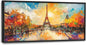 Framed Large Eiffel Tower Wall Art for Living Room, Oversized Paris City Street Landscape Wall Decor, Colorful Sunrise Canvas Painting Modern Artwork for Living Room Bedroom Office 60"x30"