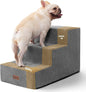 Dog Stairs for Small Dogs & Cats,3-Step Extra Wide Non-Slip Pet Steps for Couch Sofa and Chair,Grey,15.7" H