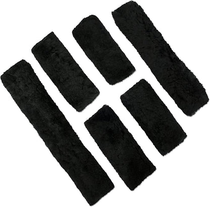 ECP Equine Comfort Products Merino Sheepskin Halter Fleece Set for Horses, 100% Natural Wool, Chafe Protection, Breathable Relief & Cushioned Comfort, Machine Washable, 6-Piece Set