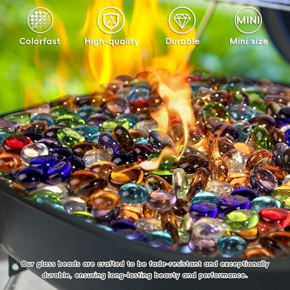 1 LB Red Glass Marbles, Mini Flat Glass Beads~150 PCS for Vase Fillers, Floral Bottom Mancala Gems Pebbles Fish Tank Rocks for Table Aquarium,Home Decor Art Craft Supplies(0.5"~0.7")