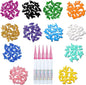 10x Colors / 100 pcs Cat Nail Caps | Cat Claw Covers with Adhesives and Applicators | Alpha (S)