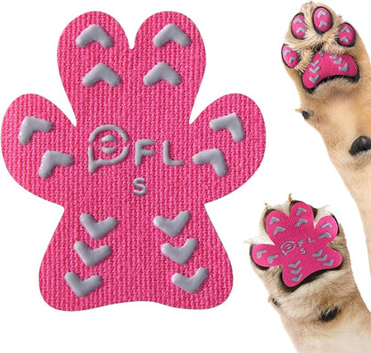 Anti-Slip Dog Paw Protector Pads for Senior Dogs, Dog Paw Pink Stickers with Strong Traction on Hardwood Floor, Dog Essentials,12sets(48pcs) S(4-10lbs)