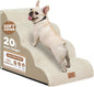 Dog Ramp and Stair for Bed 16" H-20 H,3-Step Cat Stair for Sofa and Chair,4-Step Dog Ramp for High Bed and Window,Durable Nonslip Fabric Cover for Indoor (Beige-20 H, Pet Friendly, 4)