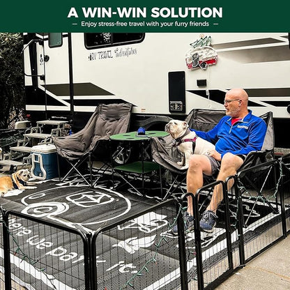 FXW Rollick Unleashed Dog Playpen for Indoor, Yard, RV Camping, 24 inch 16 Panels for Small and Puppy Dogs, Black│Patented