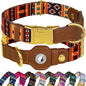 AirTag Dog Collar for Small Medium Large Breed - Adjustable Cute Pattern Dog Collar with Airtag Holder - Soft Leather Tracker GPS Apple Air Tag Pet Collars (Medium, 14"-18" Neck Fit, Western)