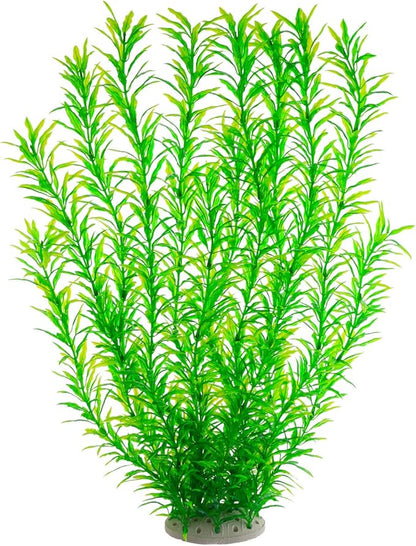 Aquarium Plastic Plants Large, Artificial Plastic Long Fish Tank Plants Decoration Ornaments Safe for All Fish 21 Inches Tall (J07 Green)