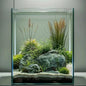 3 Gallon Glass Fish Tank, Easy to Maintain Small Aquarium for Betta/Snails/Shrimp and Aquatic Planting.